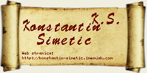 Konstantin Simetić vizit kartica